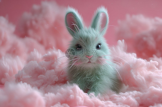 甜蜜的棉花糖兔子图片
