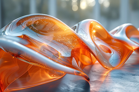 抽象玻璃雕塑图片