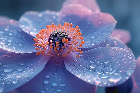 水珠点缀的花瓣背景图片