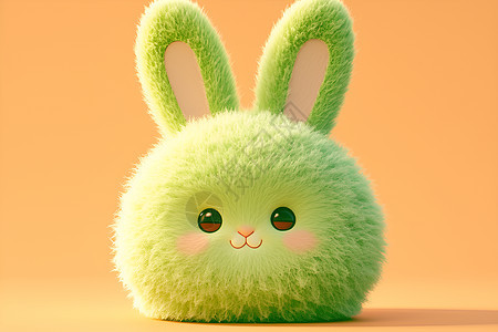绿色棉花糖小兔图片