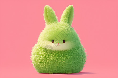 可爱的绿色棉花糖小兔子图片