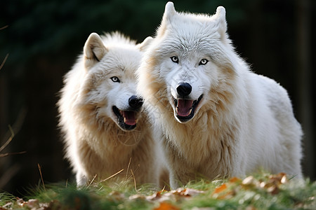 森林中的白狼图片