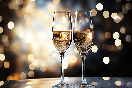 气泡PSD浪漫的庆祝香槟背景