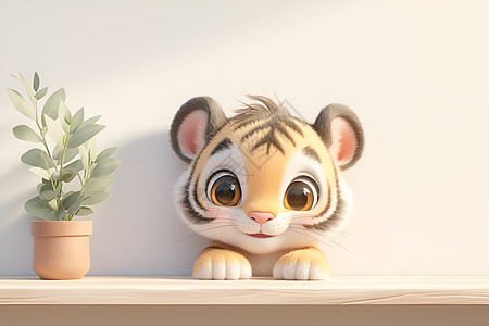 可爱的小老虎插画图片