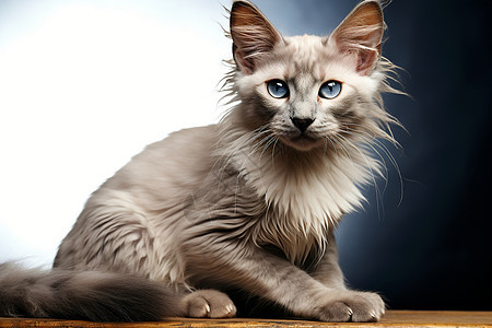 神秘蓝眼美猫图片