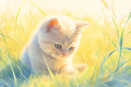 阳光下的短毛猫图片