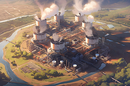 污染气体的工厂图片