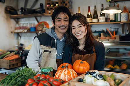 店铺里的情侣图片