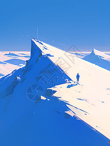雪山上的孤影图片