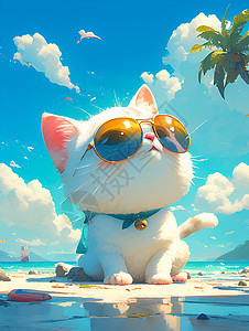 戴着太阳眼镜的卡通猫图片