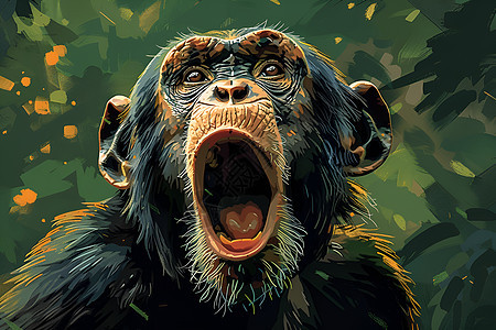 野生猩猩的插画图片
