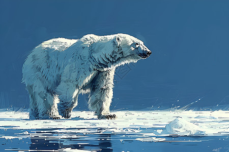 冬季的北极熊背景图片