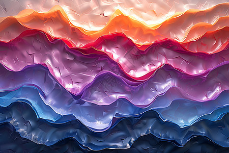 彩色抽象波浪曲线图片