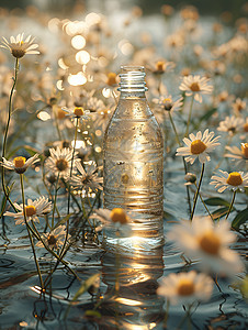花朵中的水瓶图片