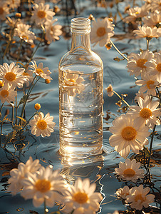 一瓶透明的水图片