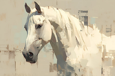 白色马匹背景图片