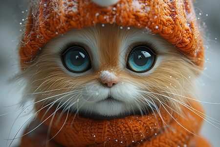 动物眼睛可爱小猫咪插画
