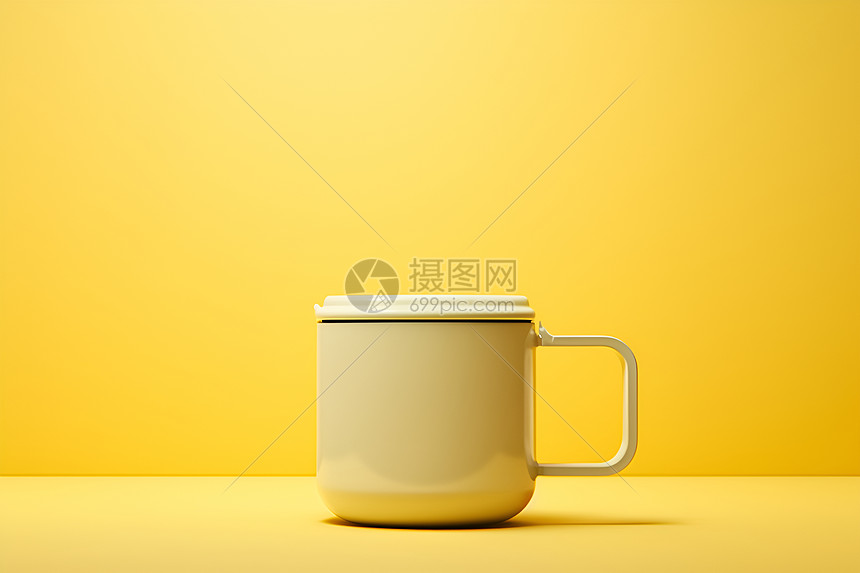 黄色咖啡杯图片