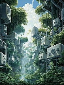 未来的城市建筑背景图片