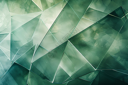 绿色玻璃几何设计壁纸图片
