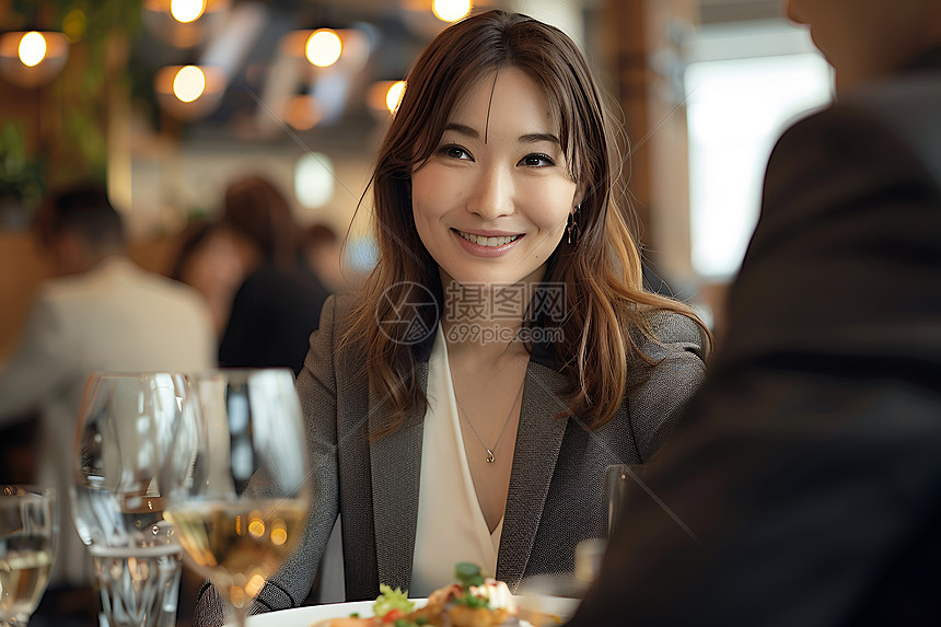 正在聚餐的女士图片