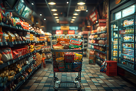 超市商品超市之梦背景