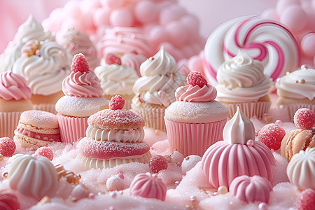 粉色的蛋糕粉色甜点高清图片