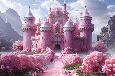 粉色的城堡王国图片