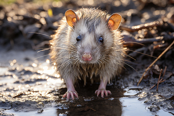 一只湿漉漉的老鼠图片