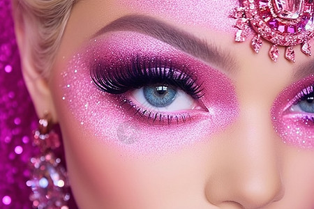 粉色童话眼妆造型图片