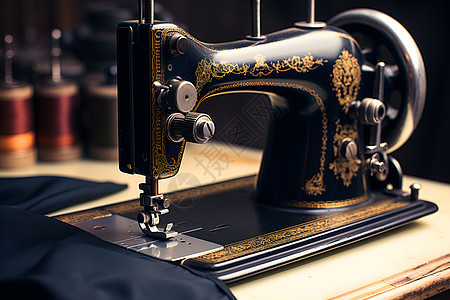 古董缝纫机背景图片