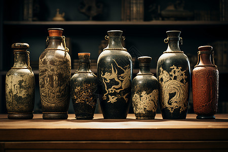 古典陶瓷酒瓶图片