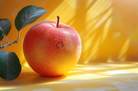 桌面上健康的苹果图片