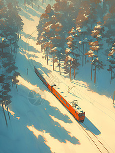 雪覆盖的轨道列车图片