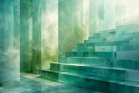室内的玻璃楼梯建筑高清图片
