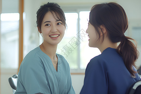 室内快乐的女护士图片