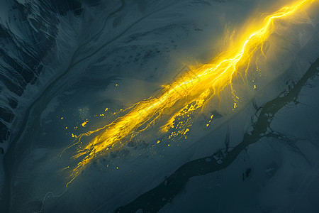 冰川河流的金光图片