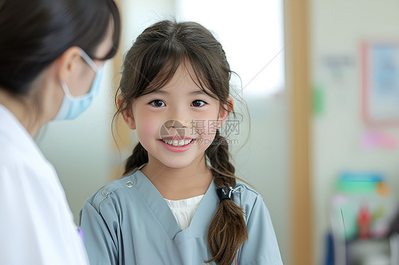 小女孩在医院病房里图片