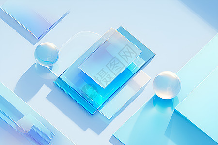 蓝色玻璃透明背景图片