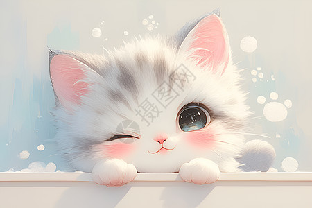 可爱小猫咪眨眼图片