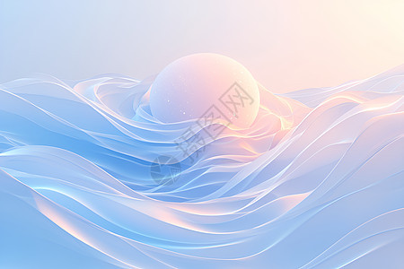 水中漂浮的球体图片