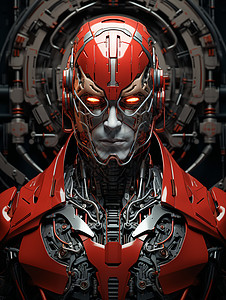 红色机器人背景图片