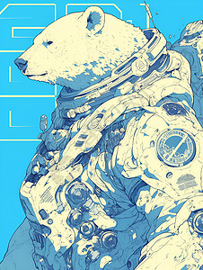 宇航员装束的北极熊图片