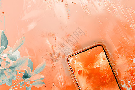 橙色玻璃纹理壁纸图片