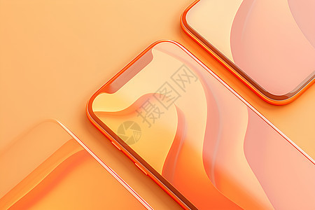 玻璃橙色质感壁纸背景图片