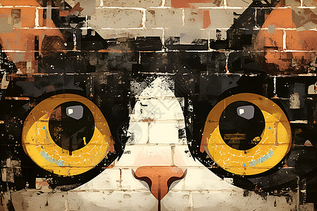 猫神奇壁画图片