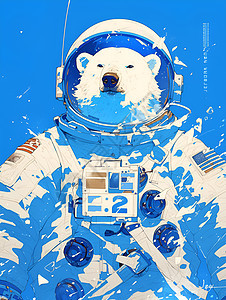 太空漫游的北极熊图片
