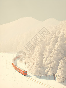 穿越雪地的银色列车图片