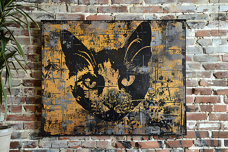 猫咪街头涂鸦图片