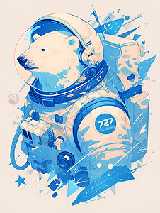 太空探险中的北极熊高清图片